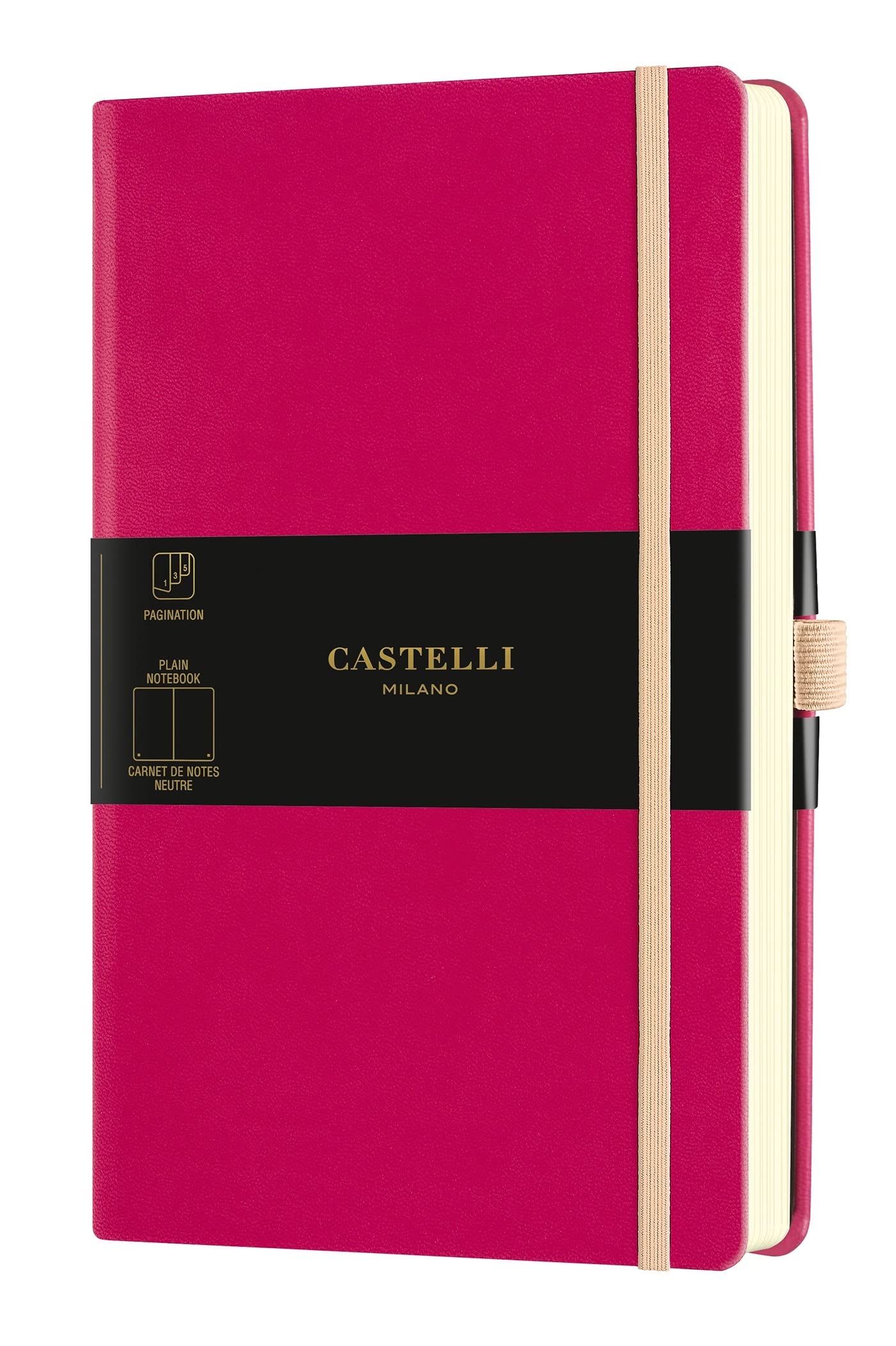 Castelli Milano AQUARELA Amaranth Notebook 13x21 cm Neutral Hard Cover Colour Fuchsia 240 Pag