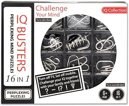 Shopaholic 16 Challenging Metal Puzzles for Kids Age 6+ (Set of 16 Puzzle)
