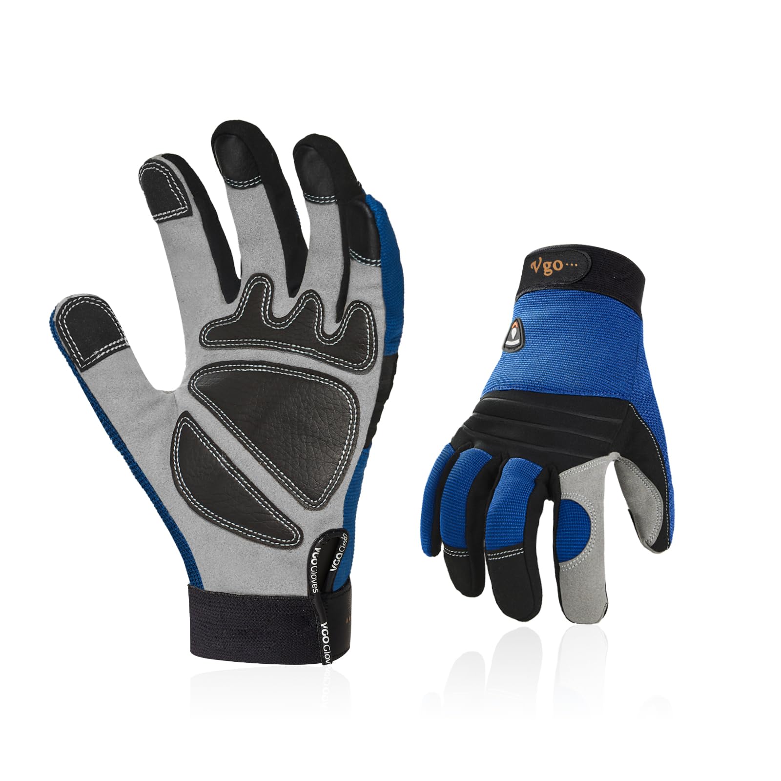 Vgo... 0℃/32°F Winter Synthetic Leather Work Gloves, Cold Weather Waterproof Safety Work Gloves,Cold Storage or Freezer Use,w/3M Thinsulate Lining 1Pair SL7621FLWP(Blue,S)