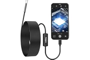LAAGUU Endoscope for iOS, Compatible with iPhone and iPad, 8 LED Lights, 2 Million Pixels Borescope Inspection Snake Camera IP67 Waterproof with 16.4Ft Semi-Rigid Cord