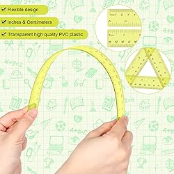 Zonon 2 Pack 12'' Plastic Ruler and 6'' Plastic
