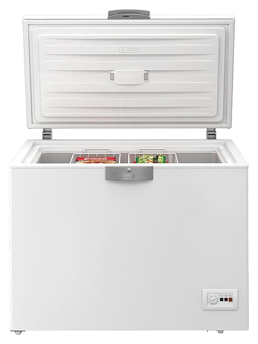Beko HS22340 Gefriertruhe / A+++ / 86 cm / 124 kWh/Jahr / 230 L Gefrierteil / Weiß / MinFrost-Technologie / In unbeheizten Rä
