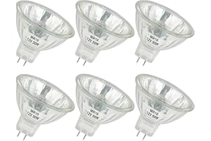 YEGRUEB MR16 Halogen Bulb, 12V 50W, GU5.3 Bi-Pin Base, 2800K, Warm White Dimmable, for Desk Lamp, Track Light, Desk Lamp(Pack of 6)