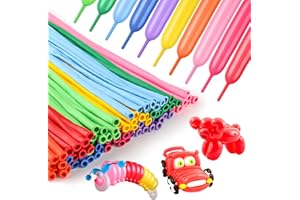 VOIRCOLORIA 100Pcs 260 Balloons Rainbow Long Balloons for Balloon Garland Thickening Skinny Latex Twisting Animals Modeling Christmas Birthday Wedding Party Decorations