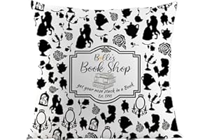 Beauty Movie Inspired Gift Fairy Princess Throw Pillow Cover Cushion Case Home Decor Housewarming Gift for Book Lovers (Book 