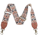 Purse Strap Replacement Crossbody Adjustable Bag Strap Retro Jacquard Embroidery Wide Shoulder Strap for Women Handbags