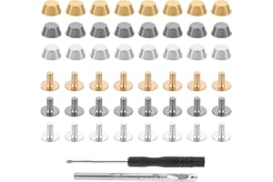 INNOHHUSTLE 26Pcs Handbag Purse Feet Handbag Feet Nailhead Brass Studs Screw-Back Feet Flat Head Stud Metal Studs Rivet Leather Craft DIY for DIY Purse Handbag Leather Craft