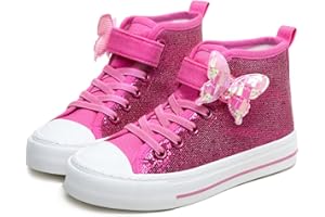 Toandon Kids Adorable Fashion High Top Casual Canvas Sneakers