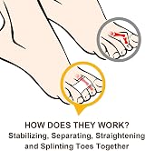 Welnove 6Pcs Hammer Toe Straightener Cushioned Toe Wraps view 6