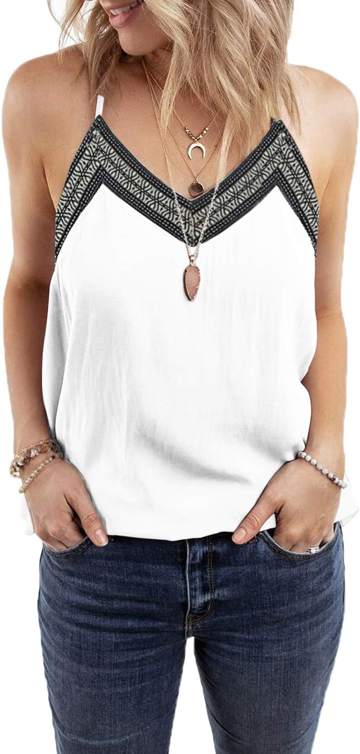 Womens Floral V Neck Button Up Cami Tank Top Knot Front Sleeveless Blouse T Shirts