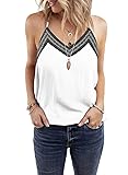 Asvivid Womens Cute V Neck Cami Shirt Embroidered