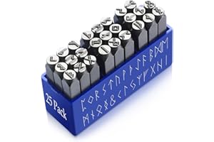 Lingvee Metal Stamp Set 6mm Steel Metal Stamping Tool Set for Jewelry Making Punch Set for Plastic Wood Leather Hand Stamping Projects, up to 56HRC