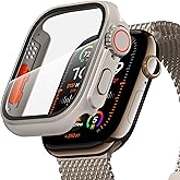 Suoman for Apple Watch 46mm Tempered Glass Screen Protector Case, [Looks Like Ultra] All-Round Durable Hard PC Protective Cover for iWatch Series 11/10 (Titanium-46mm)