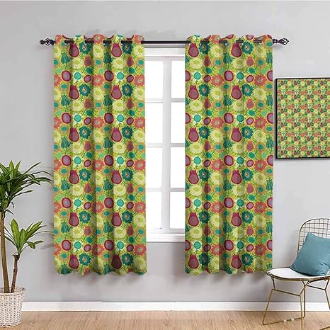 N / A Cortinas de Puerta de Patio para Dormitorio Patrón caprichoso
