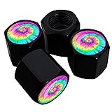 Metal Car Wheel Tire Valve Stem Caps 4 Pack Tie-dye