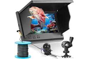 LATROVALE Underwater Fishing Camera, Fish Finder, Infrared Night Vision, Wide Angle, IP65 Waterproof, with 4.3 Inch IPS Display, for Ice, River and Boat (4.3 inch)