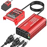 TANHEYIN 300W Power Inverter Compatible with Milwaukee M18 Battery - DC 18V to AC 110V Battery Converter, Portable Power Station with PD 65W Type-C Fast Charging & 2 AC Outlet & 2 USB-A & 1 Type-C 20W