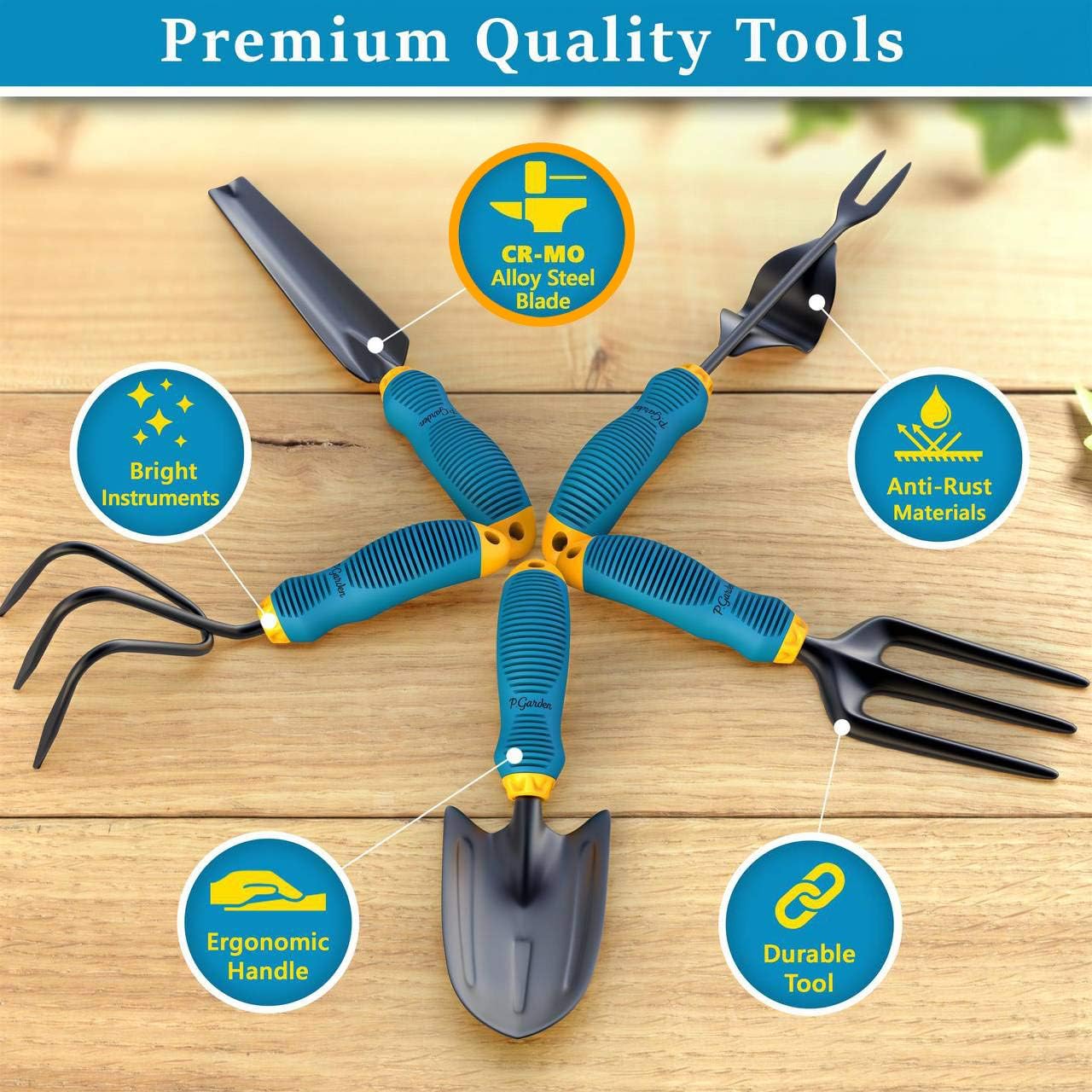Gardening Tools Set from Alloy Steel - Heavy Duty Garden Tool Set with Rubber Non-Slip Handle - Gardening Kit with Gloves and Bag - Ergonomic Garden Hand Tools - Gardening Gifts for Men and Women : Garden & Outdoor