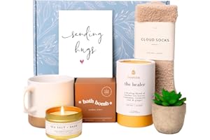 UNBOXME GIFTS Unboxme Luxe Self Care Gift Box for Women | Premium Care Package with Hugs Card | Soothing Spa Basket for Relaxation and Wellness