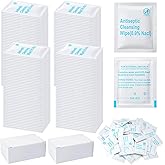 Treela 150 Pcs Sterile Saline Wipes Antiseptic Cleansing Individually Wrapped Travel Wet Wipes Unscented Cleansing Face Eye Wound Aftercare Swabs for Adult Travel Individual Packet