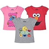 Sesame Street Elmo Girls 3 Pack Short Sleeve T-Shirt for Infant and Toddlers