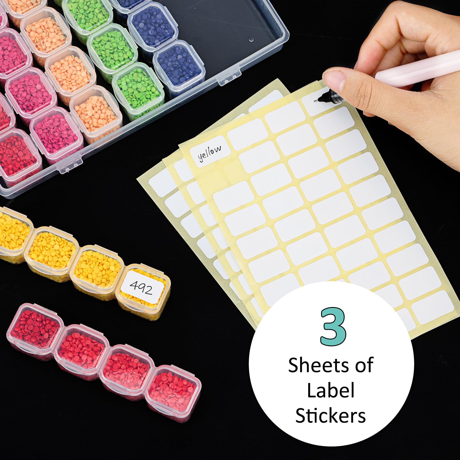 SGHUO 280 Slots 10pcs 28 Grids Diamond Painting Boxes Plastic Organizer, Bead Organizer