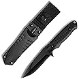 Fixed blade Hunting knife with sheath, stainless steel Straight Edge Knife for Camping, Hiking, Survival