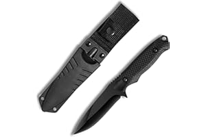 Fixed blade Hunting knife with sheath, stainless steel Straight Edge Knife for Camping, Hiking, Survival