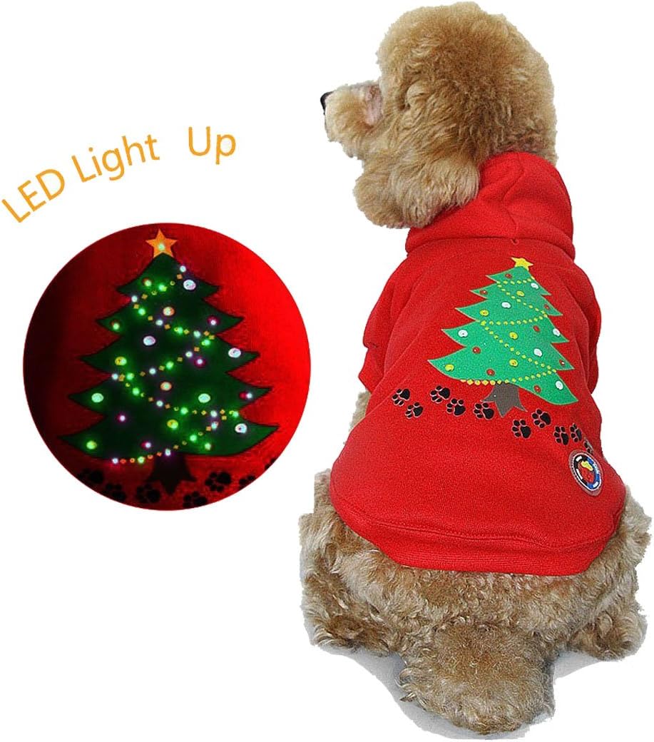 dog christmas sweater with lights