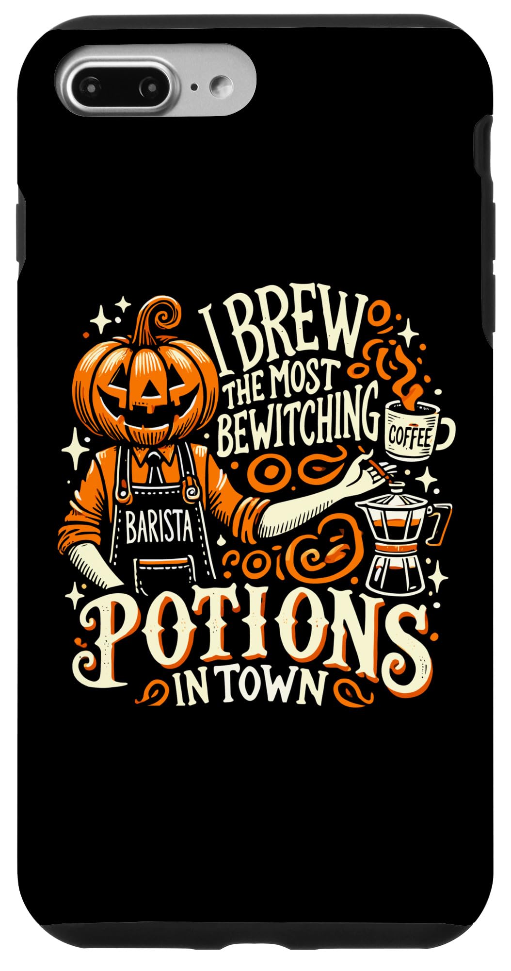 iPhone 7 Plus/8 Plus Pumpkin Barista Halloween Costume Coffee Barista Work Case
