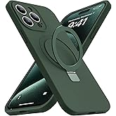 SKYLMW for iPhone 15 Pro Max Case with Magnetic Invisible Stand Compatible with MagSafe Military Drop Tested Shockproof Liquid Silicone iPhone 15 Pro Max Phone Cases for Women Men 6.7'' 2023, Green
