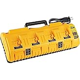 12/20V Max Battery Charger Replacement for Dewalt DCB104 Compatible with 12V 20V Max Lithium Battery DCB124 DCB205 DCB204 DCB606 Charger 4-Port Simultaneous Charging