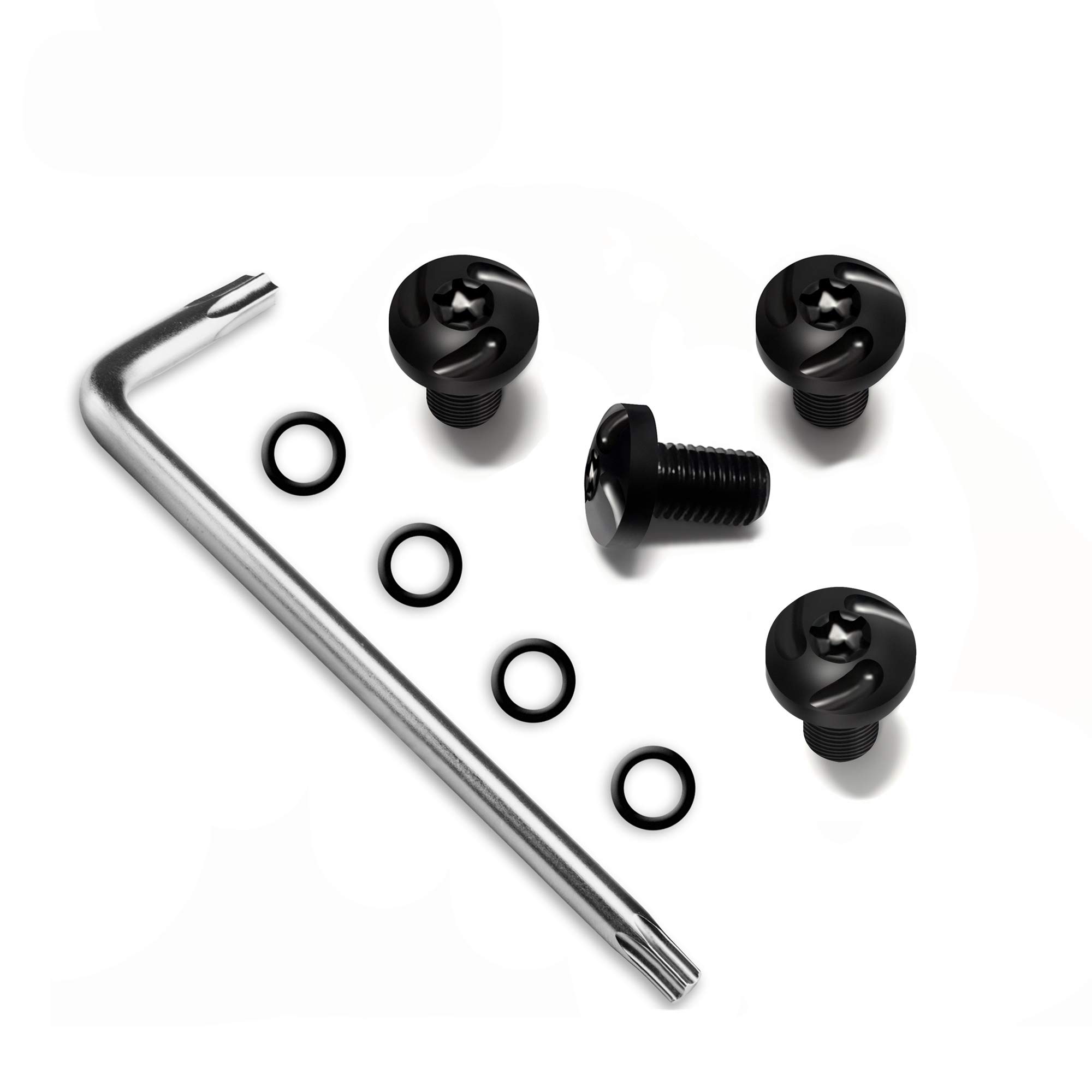 1911 Grip Screws, 4 O Rings, T10 Torx Key, Fancy Black 1911 Screws