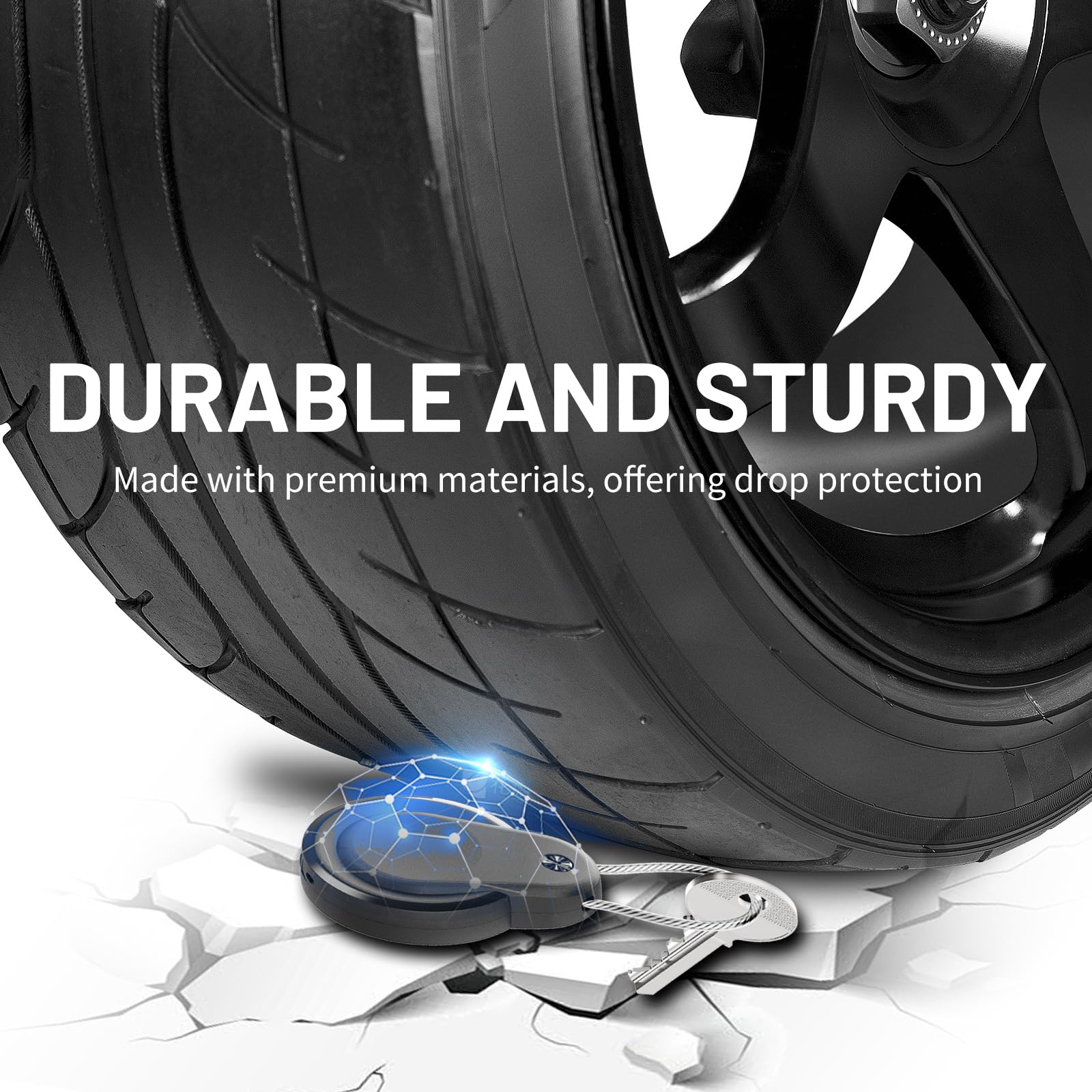 Waterproof AirTag Holder - 4 Pack Lock Case with Keychain for Apple AirTags, Air Tag Keyring with Wire Cable, Durable & Lightweight AirTag Cover for Keys, Kids, Luggage, Backpacks, Pet Collar, Black