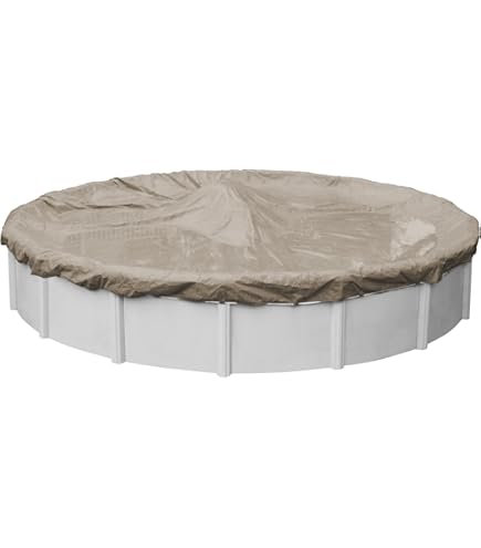 Robelle 16 X 32 Ft Optimum Green Winter Oval Pool Cover For Above Ground Pools, 4 Ft Overlap (20 X 36 Ft Cover Size), Solid 14 X 12 Scrim, 4.5