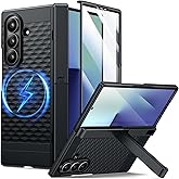 seacosmo for Samsung Galaxy Z Fold 7 Case with Stand [Built-in Tempered Glass Screen Protector] [Hinge Protection] [Kickstand] Magnetic Full Body Phone Case for Galaxy Z Fold 7 (2025), Black