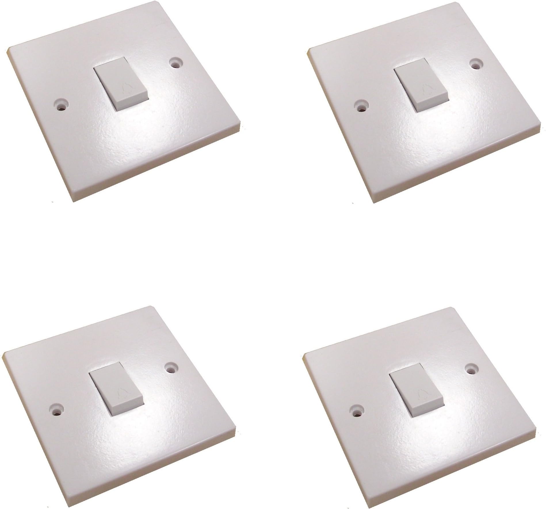 4 Pack of Marbo, White, Retractive Switch for Door Bell.