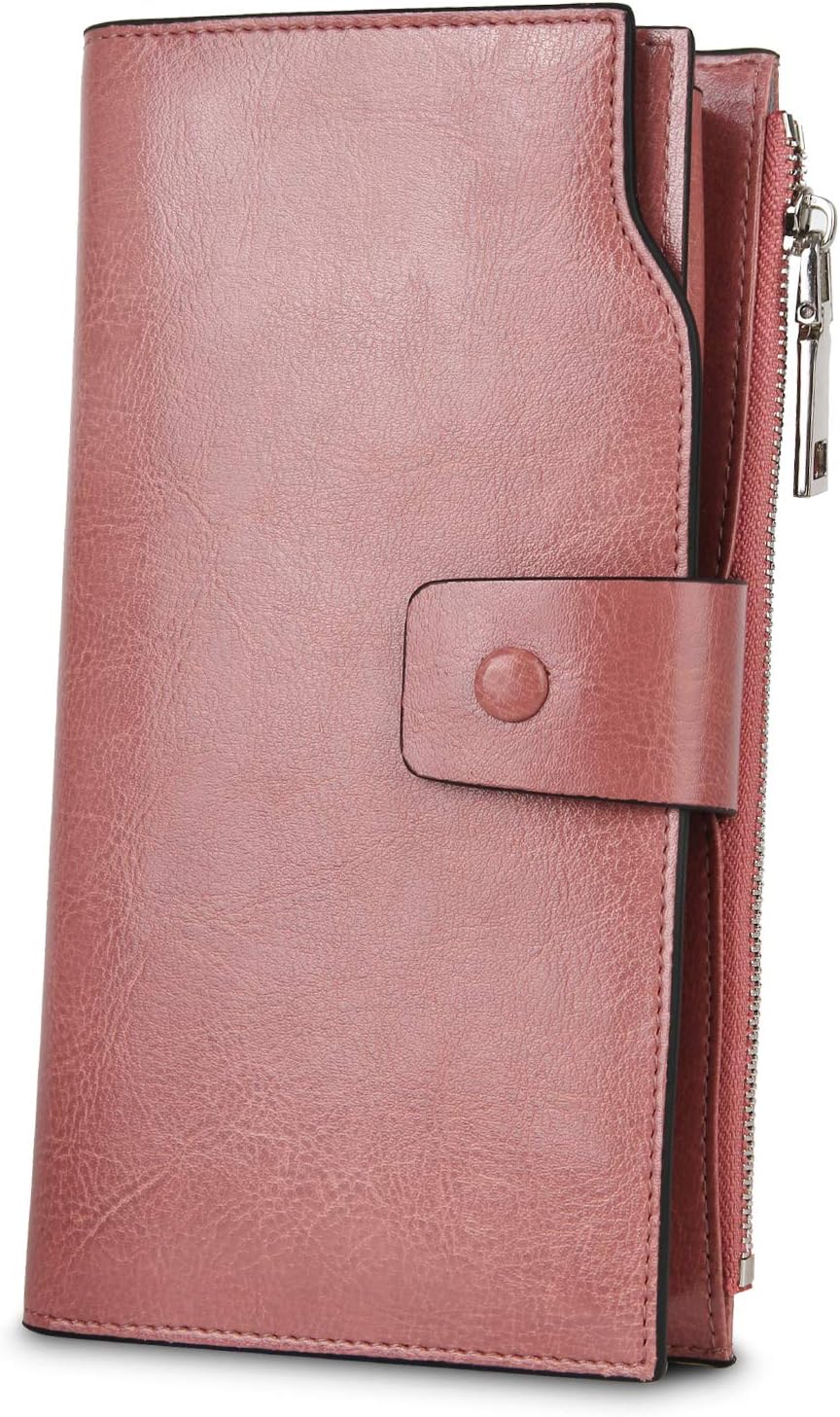 Women's Genuine Leather RFID Blocking Large Capacity Luxury Clutch Wallet Card Holder Organizer Ladies Purse Wallets for women