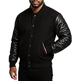 III-Fashions College Letterman Style Varsity Jacket – Mens/Womens High School Baseball Coat Wool + Faux Leather Sleeves