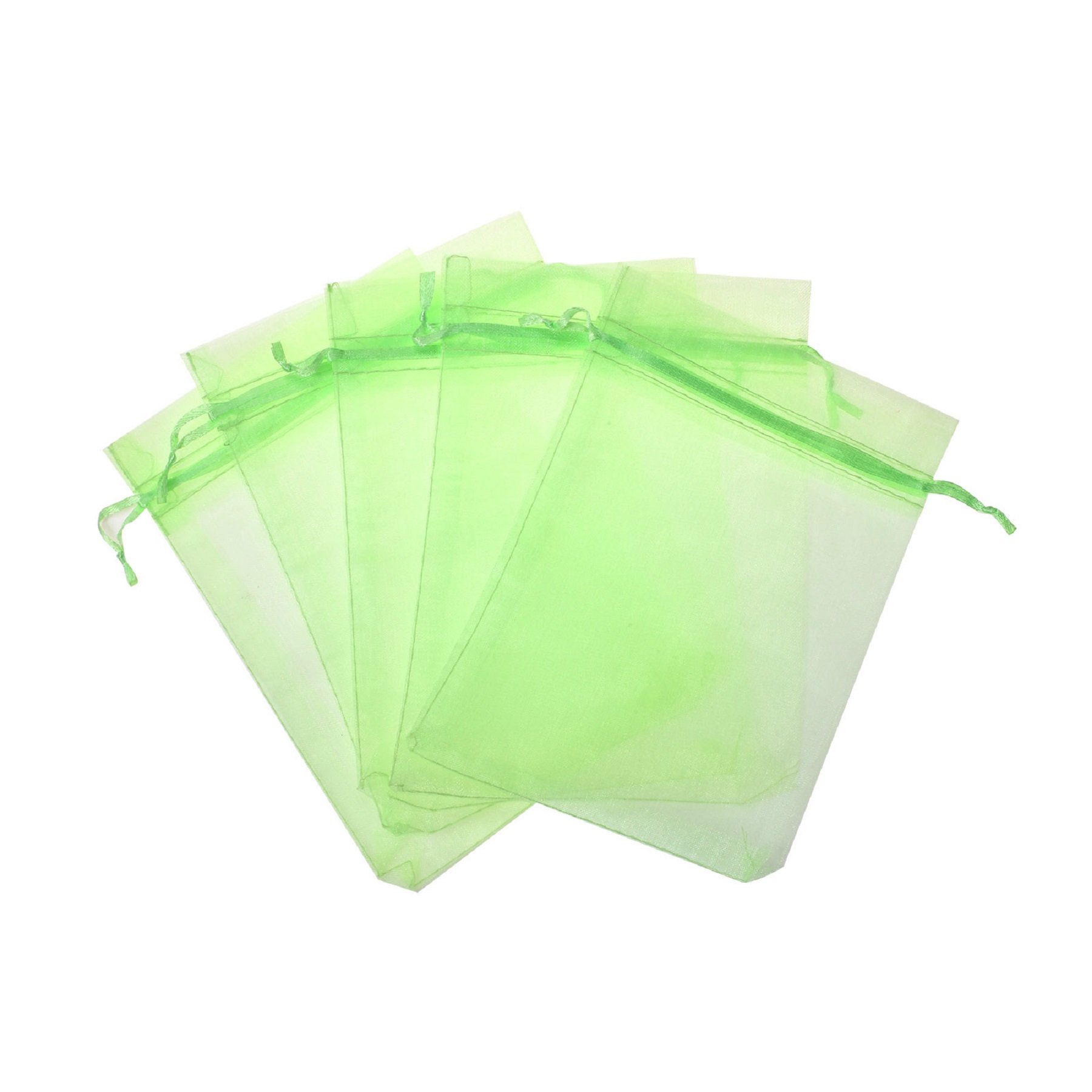 KUPOO Pack of 50PCS 8x12 Inch Organza Drawstring Gift Bag Pouch Wrap for Party/Game/Wedding (Light green)