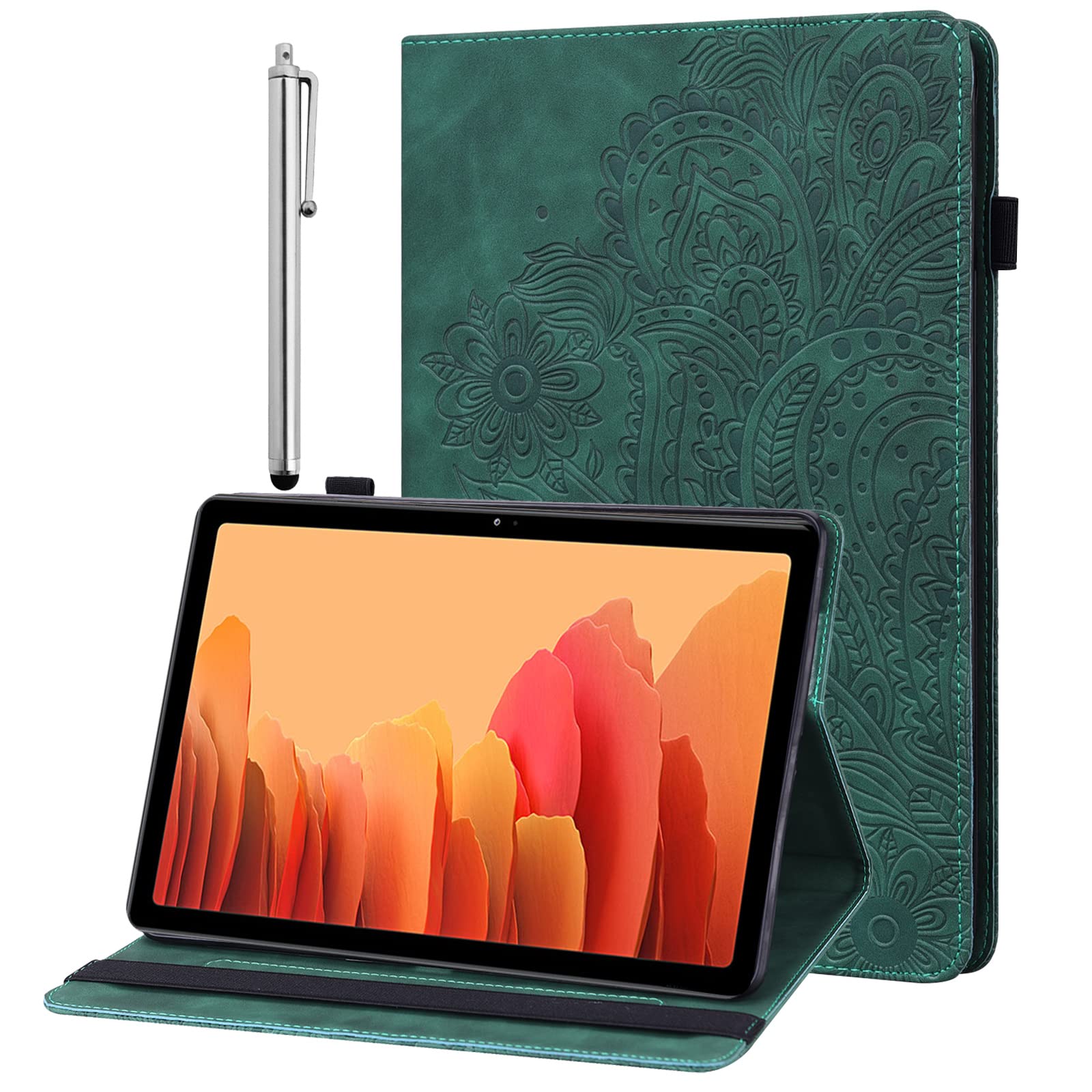 GLANDOTU Case for Huawei MatePad 10.4 inch 2022/MatePad 5G PU Leather Case lightweight Folio Flip Tablet Embossed Leather Cover Case with fold Stand Protective Shell - Green