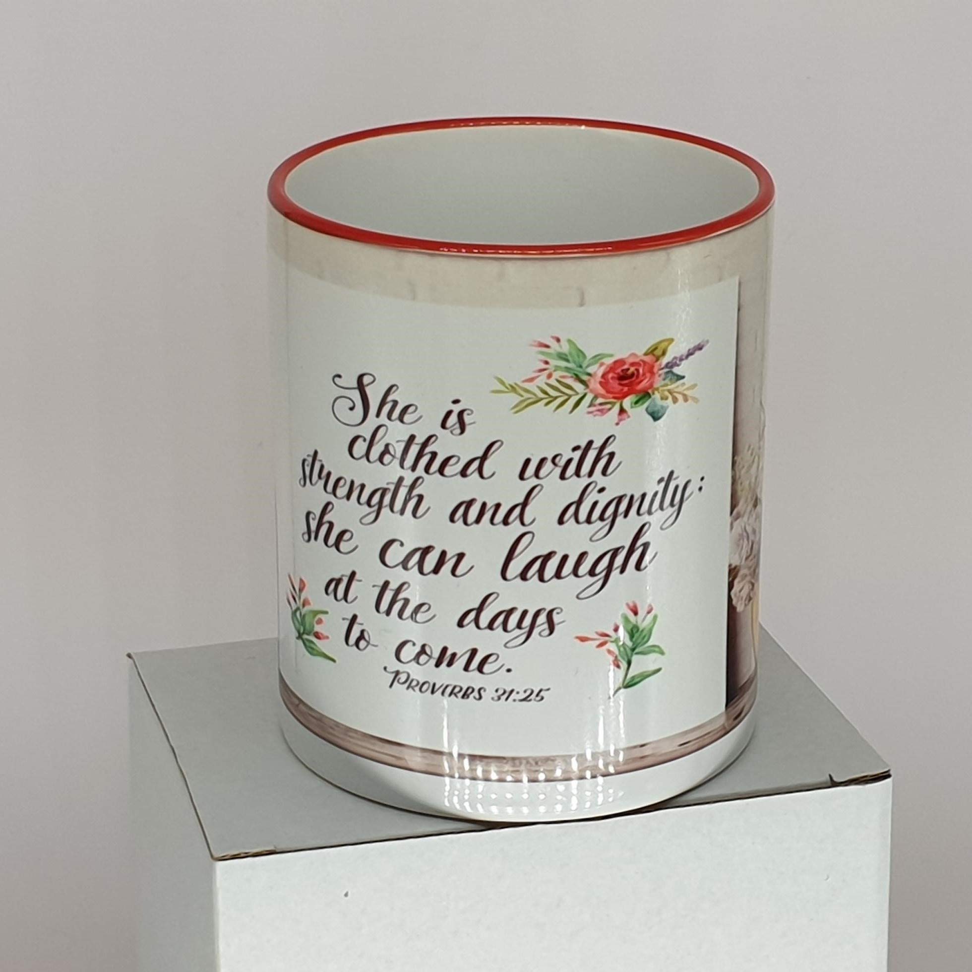 Mug Proverbs 31 25 Mug, Christian Mug Gift for Her, Women, Mother, Bible Verse Mug, Scripture Mug, She is Clothed in Strength and Dignity Mug