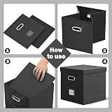 Aolawco Leather Vinyl Record Storage Box for 12 Inch Records Folding Crate view 5