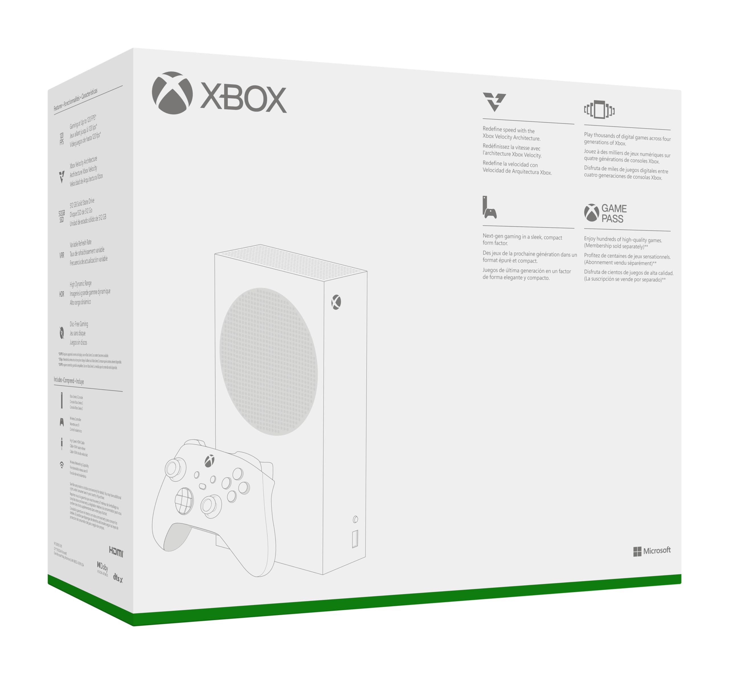 Xbox Series S - All Digital Gaming Console - 512GB SSD - Includes Wireless Controller - 120FPS (Renewed Premium)