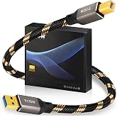 TODN 3ft USB A to USB B 99.9999% OCC HiFi Shielded Audio Cable for DAC | 3.0 24K Gold‑Plated Plugs USB Printer Cable, Aluminum Alloy Shell, Nylon Braided for Sound Card, Digital Piano, Mixer