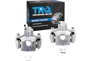 TRQ Rear Driver and Passenger Side Brake Caliper Set Caliper Brackets Hardware Compatible with 00-05 Toyota Avalon