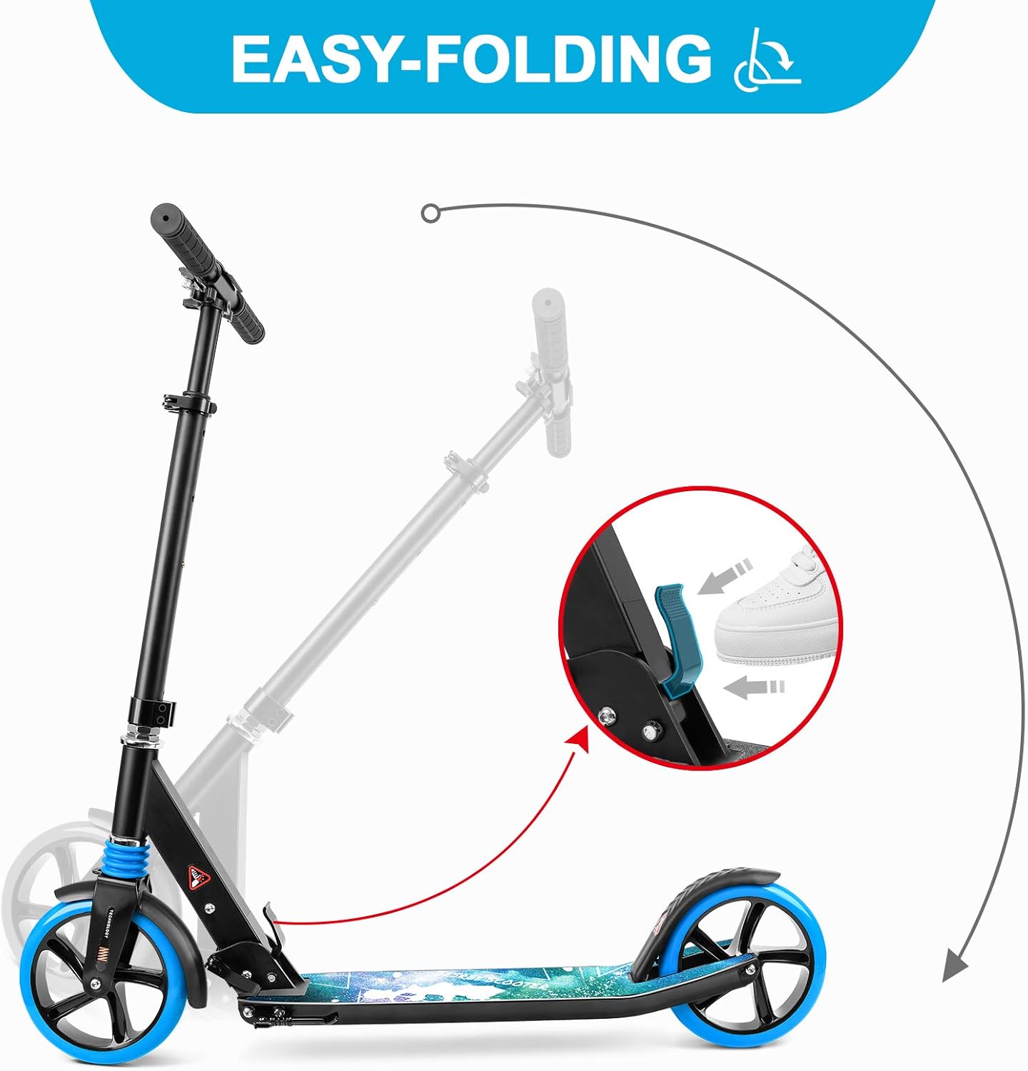 besrey Scooters for Teens Adults, Foldable Kids Kick Scooter 2 Wheel