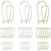 FANMAOUS Ear Wire Hooks, Ear Wire Findings Earrings Beading Hoop Teardrop Ear Wire for DIY Earrings Making (25/38MM (3 Color))