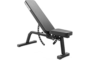 Synergee Adjustable Incline Workout Bench. Weight Bench for Dumbbell & Barbell Press Exercises & Workouts. Great for Commerci