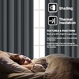 H.Versailtex Blackout Curtains 2 Panels 46x72 Room Darkening Frost Grey view 3